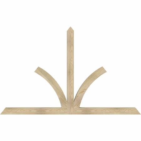 Ekena Millwork Richland Rough Sawn Timber Gable Bracket, Douglas Fir, 84"W x 53"H x 4"D x 4"F, 15/12 Pitch GBW084X53X0404RIC00RDF